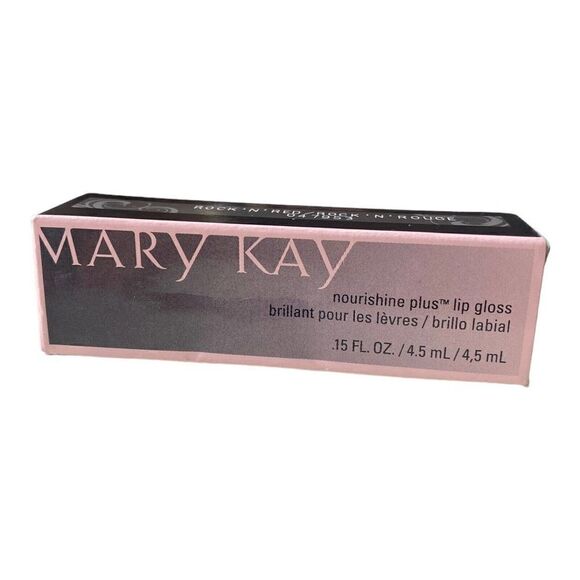 New In Box Mary Kay Nourishine Plus Lip Gloss Rock N Red #047953 Full Size - Picture 2 of 4